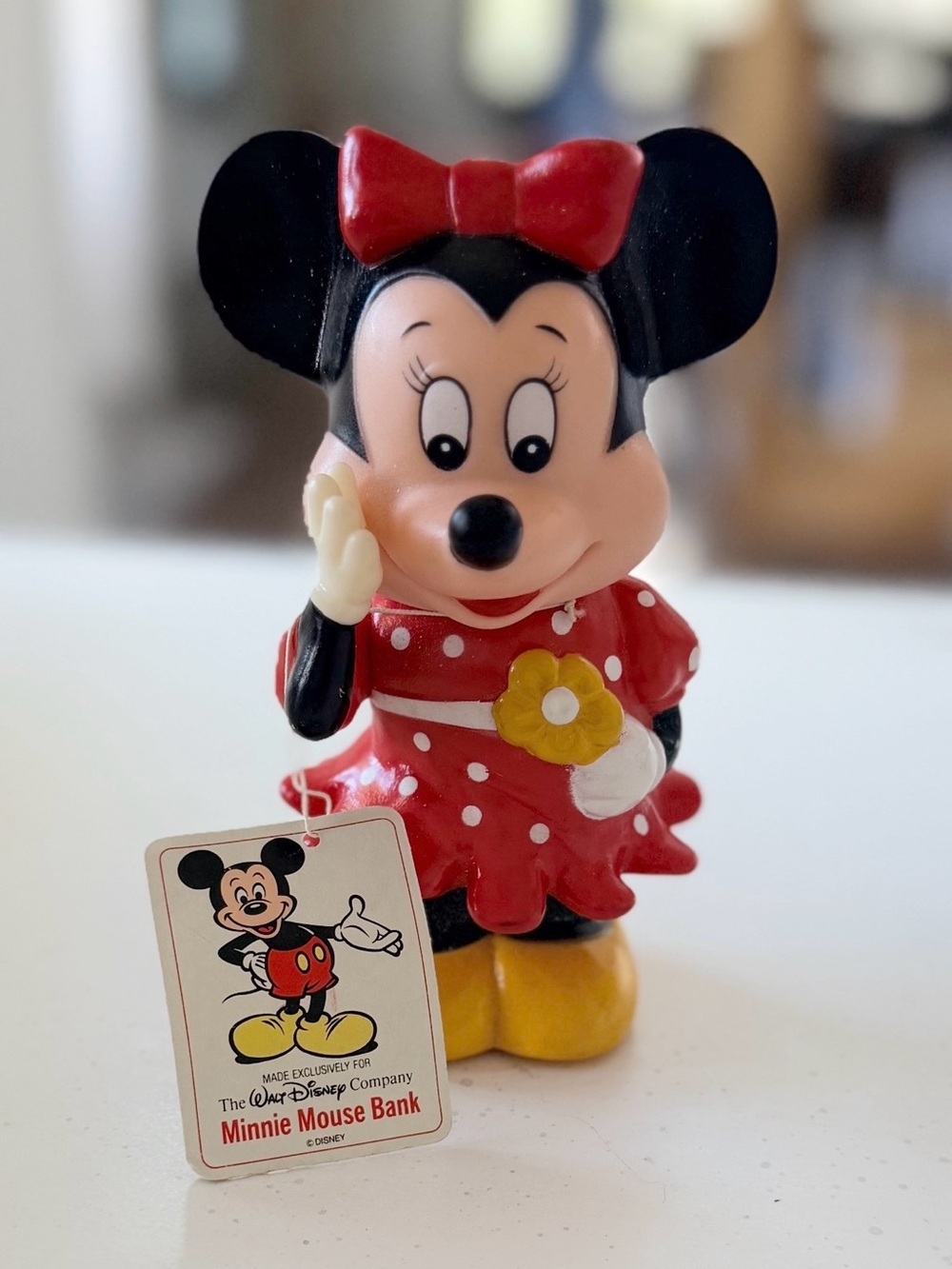 Disney Vintage (1980’s) Minnie Mouse Hard Plastic Bank (NWT)